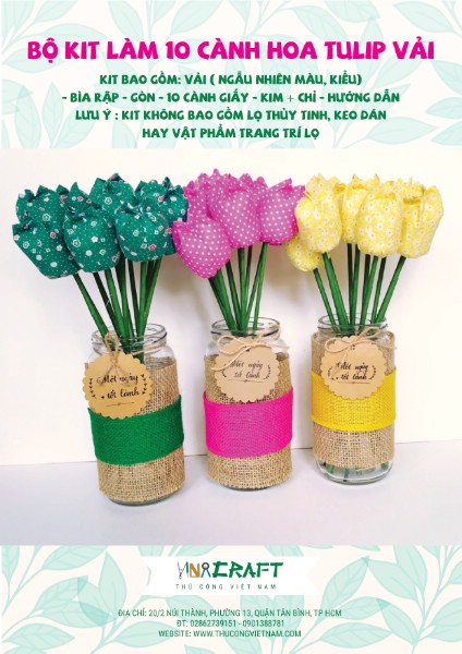 Kit 10 cành hoa Tulip vải